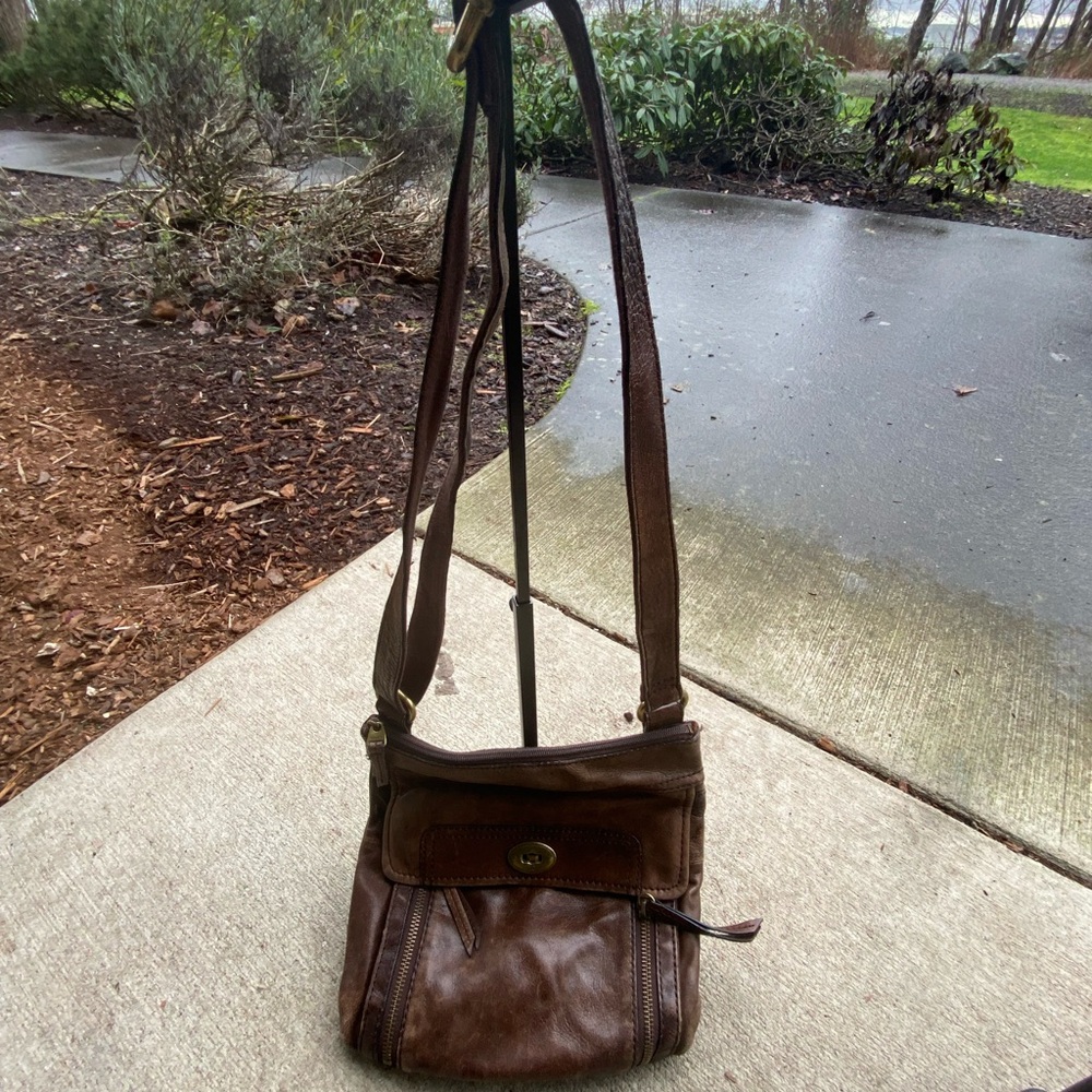 Fossil Tan Leather Bag